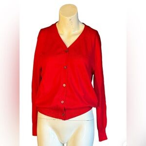 Women's Red Cardigan Sweater